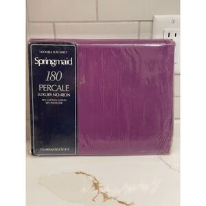Vintage Springmaid Double/Full Flat Sheet Purple Pinafore Percale New Sealed
